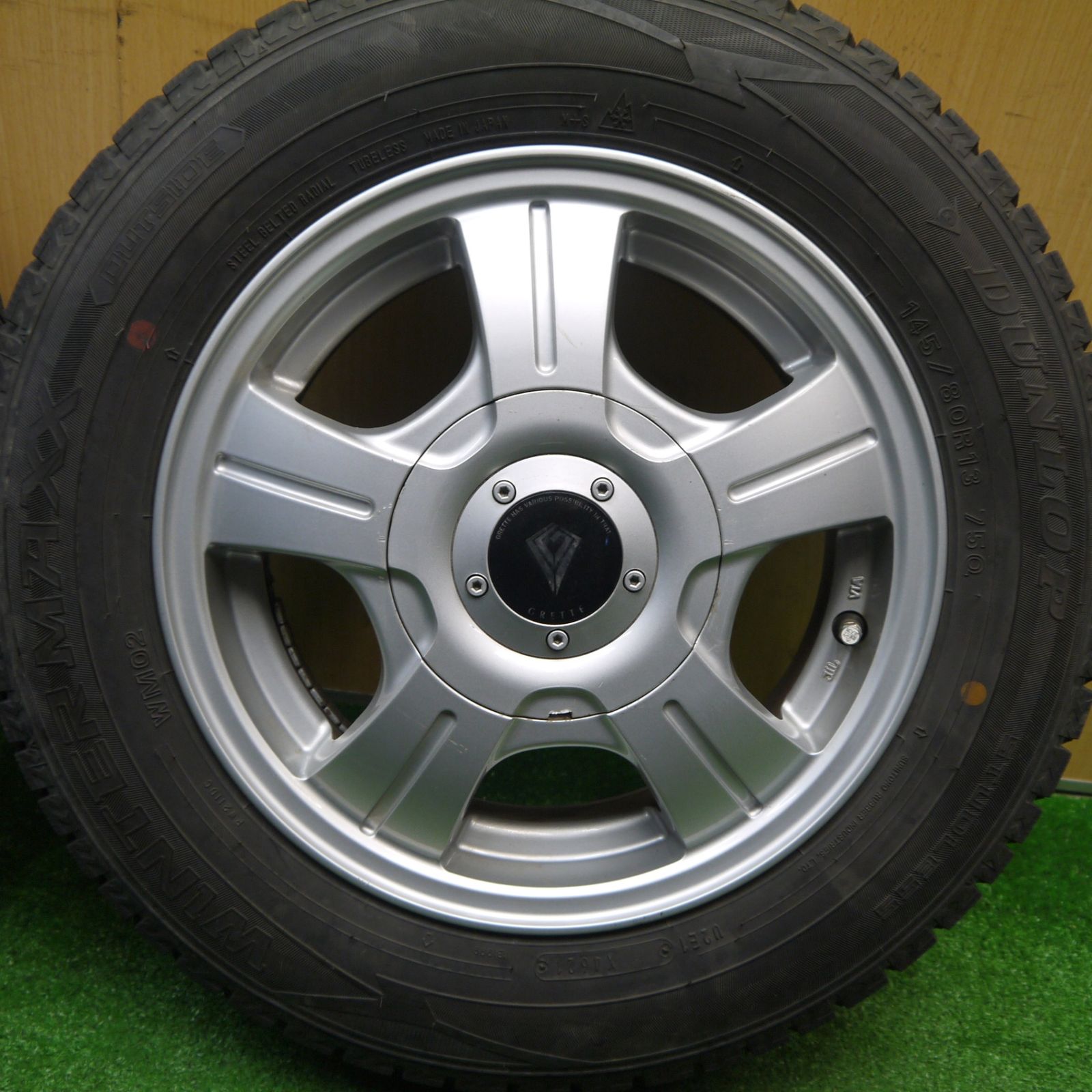  バリ溝 21年 8 5分 スタッドレス 145 80 R 13 ダンロップ ウインターマックス WM 02 GRETTE 13インチ PCD 100 110 114 3 4 H マルチ ス 13インチ タイヤ ホイールセット