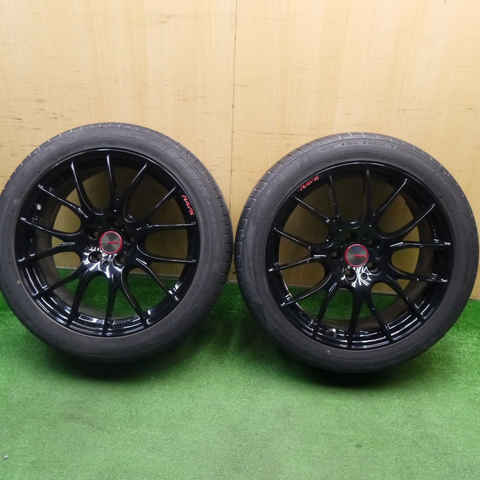 バリ溝！キレイ！8.5分！2本RAYS HOMURA 2×7 2X7 245/45R19 ファルケン アゼニス FK453 レイズ ホムラ 19インチ PCD114.3/5H5120106Hノ