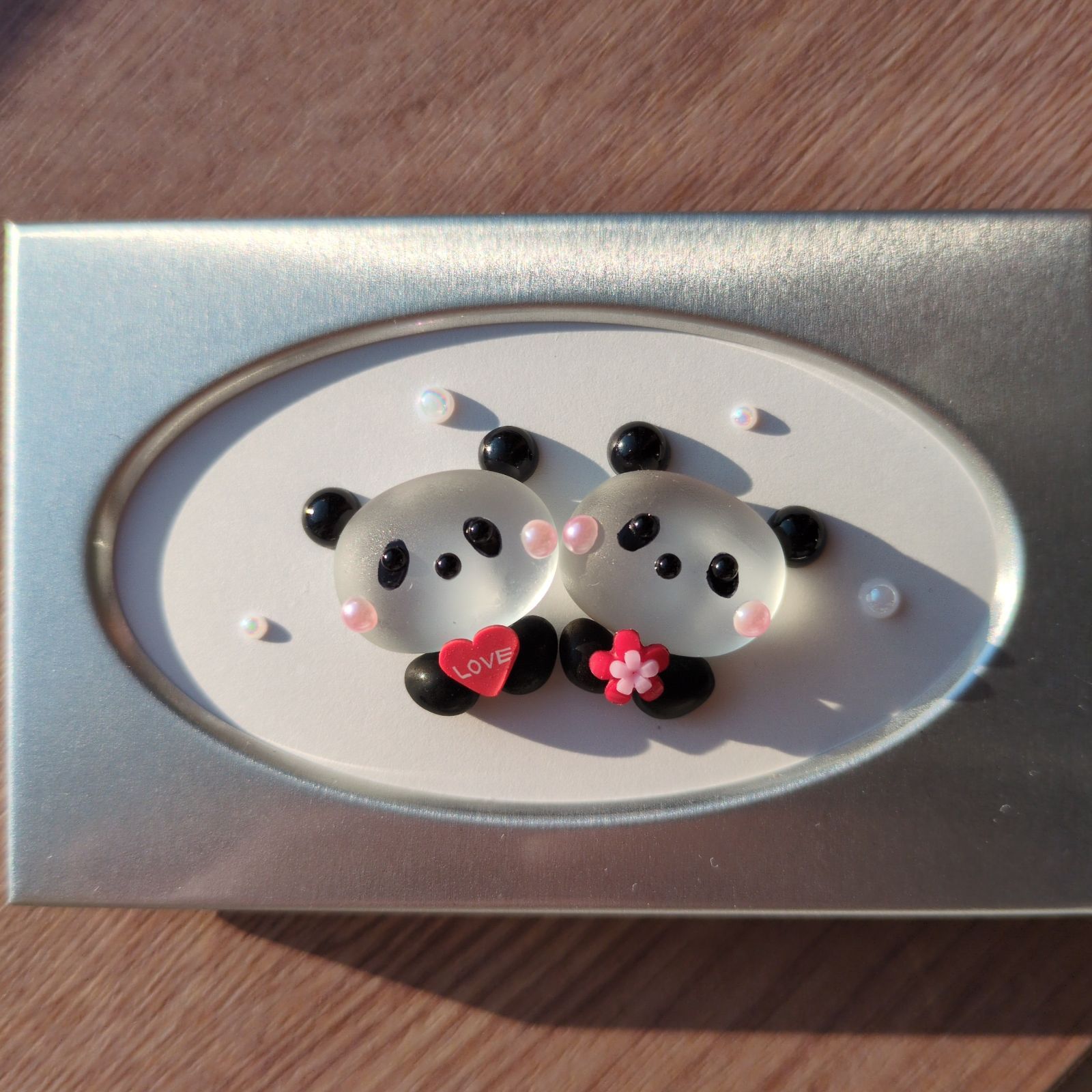 シーグラスアート パンダ LOVE なかよし - メルカリ