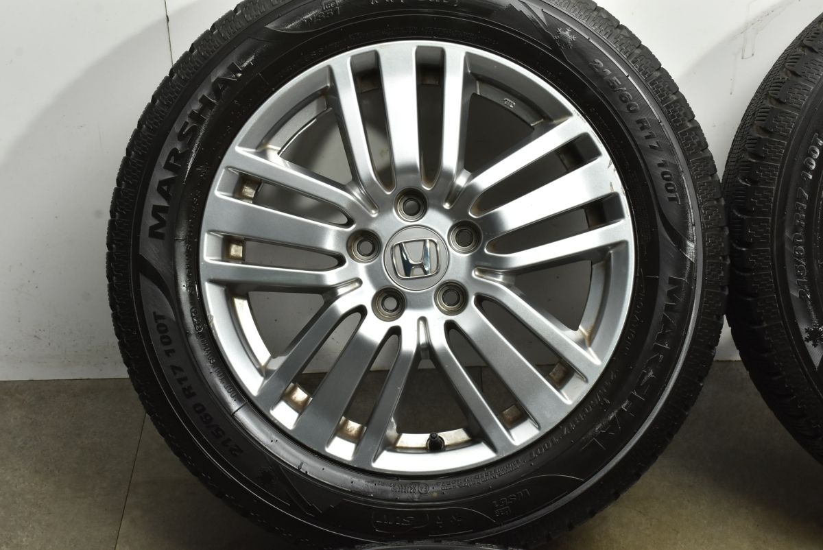  バリ溝 ホンダ エリシオン 17 in 6 5 J 55 PCD 114 3 マーシャル ice WS 51 SUV 215 60 R オデッセイ ヴェゼル 流用 スタッドレス 可 17インチ タイヤ ホイールセット
