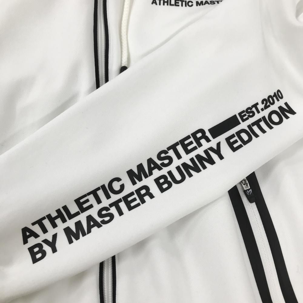 美品】マスターバニー ジップパーカー 白×黒 胸ロゴ ダブルジップ