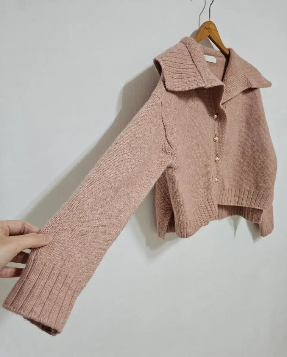  レスベージュ パインウール セーラーニット 長袖 カーディガン ボレロ アンサンブル