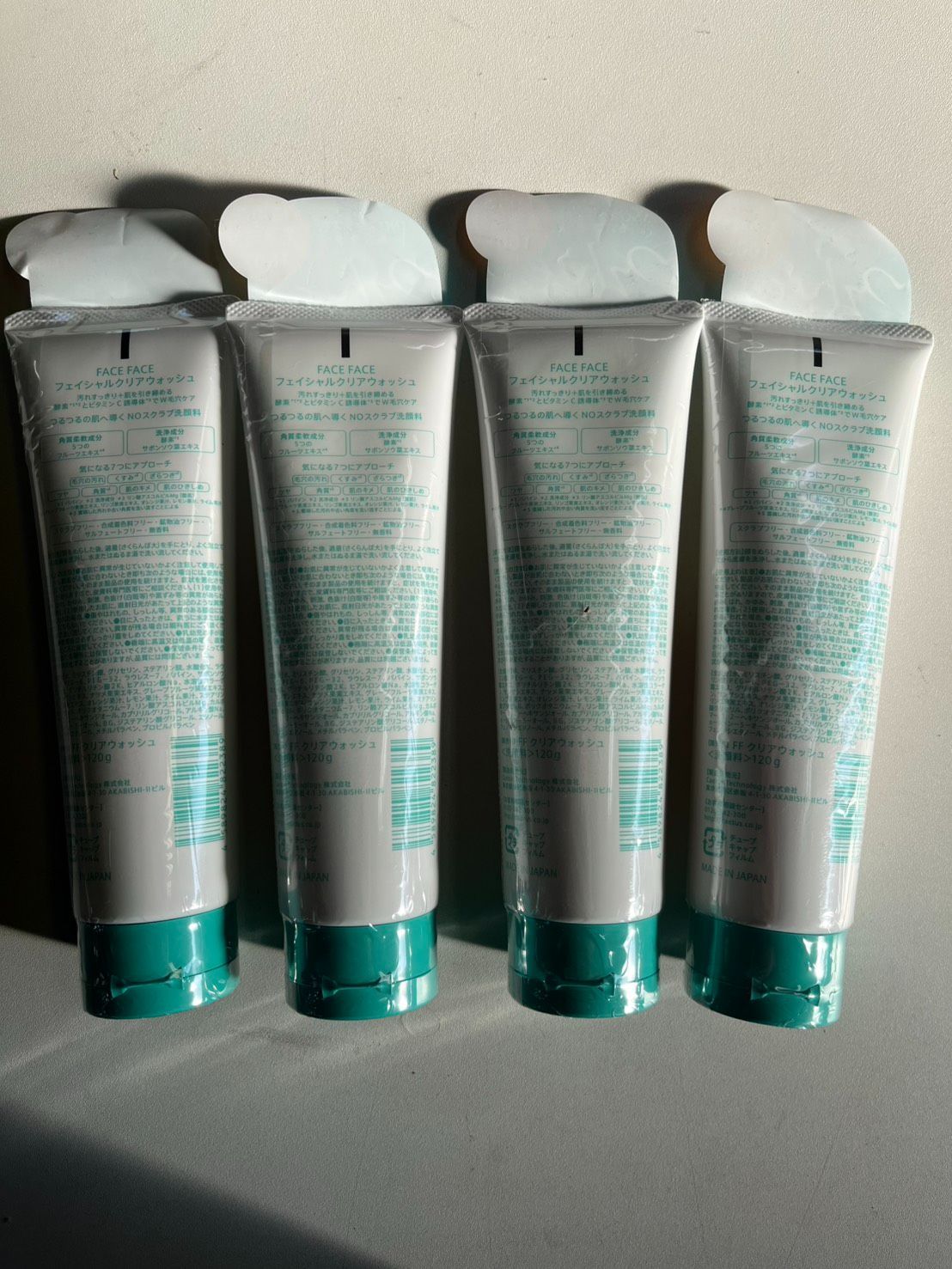 FACE フェイスフェイス フェイシャルクリアウォッシュ 120 g 4本セット 毛穴洗顔 植物性洗浄成分
