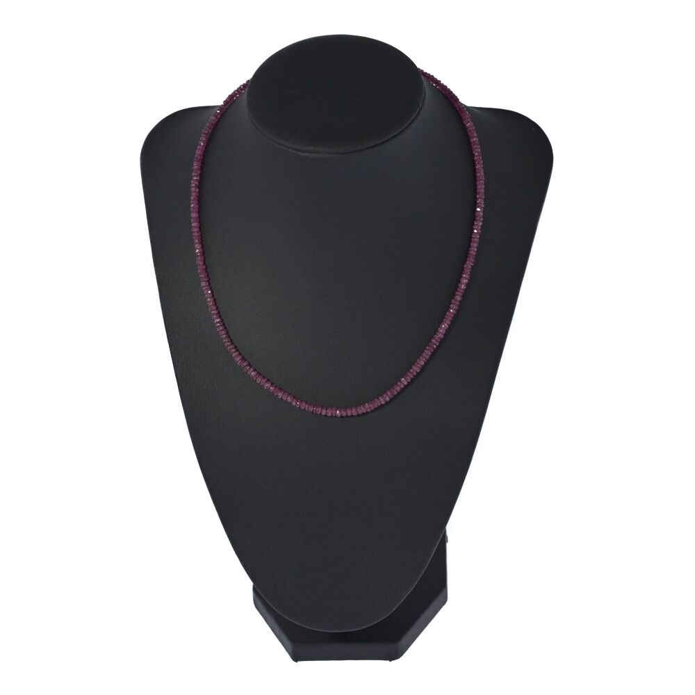 原石・ルビーネックレス・ペンダント/K14WG/585-9.6g/ホワイトゴールド