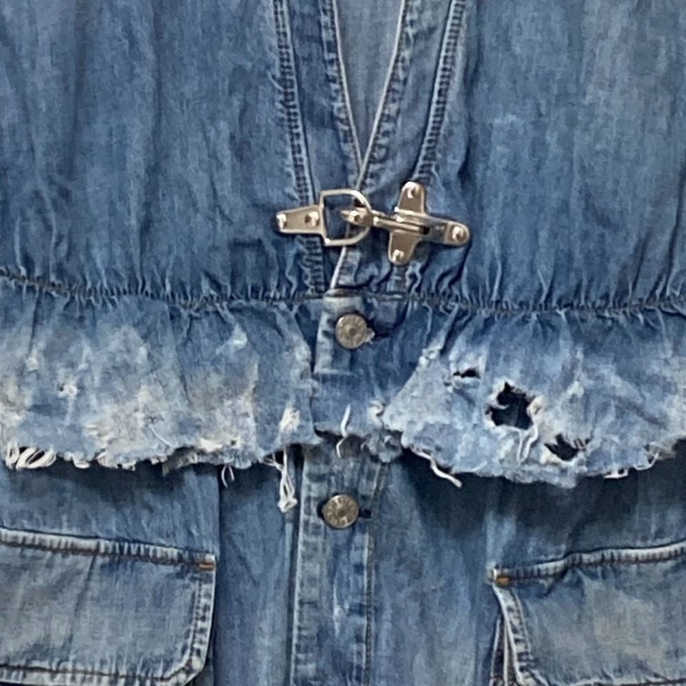 美品 DIESEL ディーゼル DE-AVA ダメージ加工 ノースリーブ デニム 