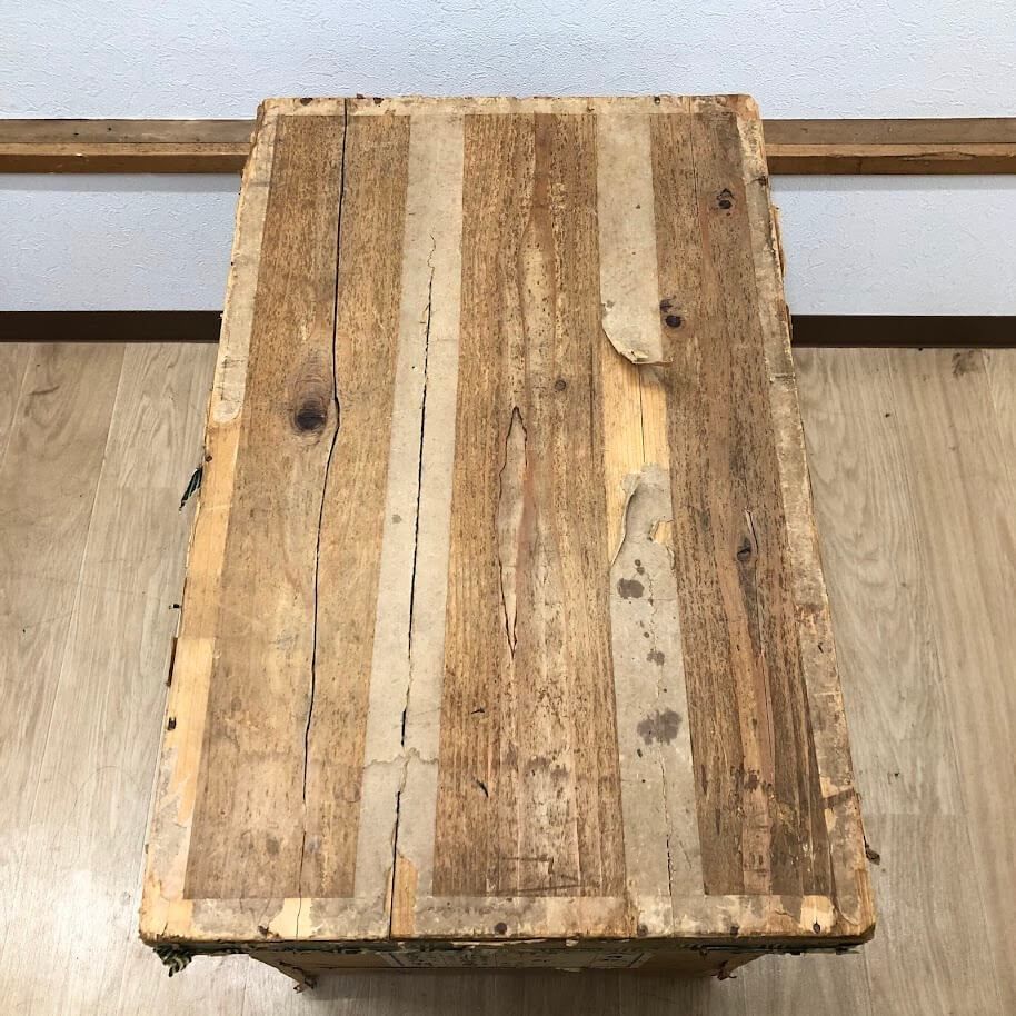 ss8221 【中古】 茶箱 大型 木箱 木製 収納箱 赤澤屋望月商店 昭和
