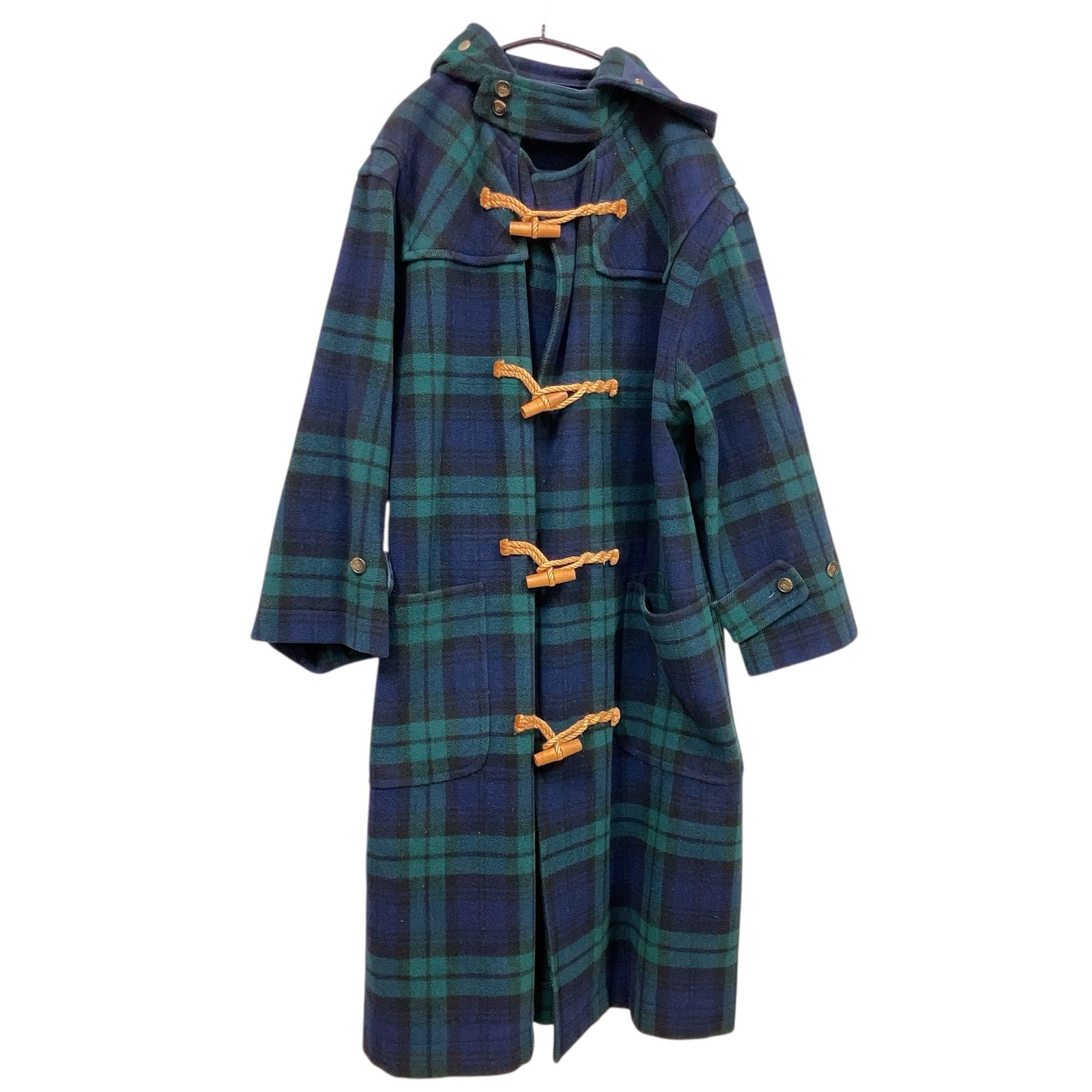 OG30 Ralph Lauren ラルフローレン ロング ダッフルコート チェック 紺