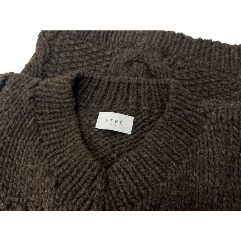  ETRE TOKYO ニットベスト 厚手 ウール BRW -0 ニットベスト ベスト ジレ ビスチェ
