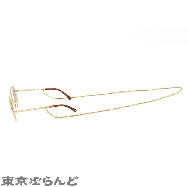  シャネル CHANEL ラウンドフレーム メガネ 眼鏡 2186 クリアxゴールド プラスチック メタル チェーン レディース メガネ 小物