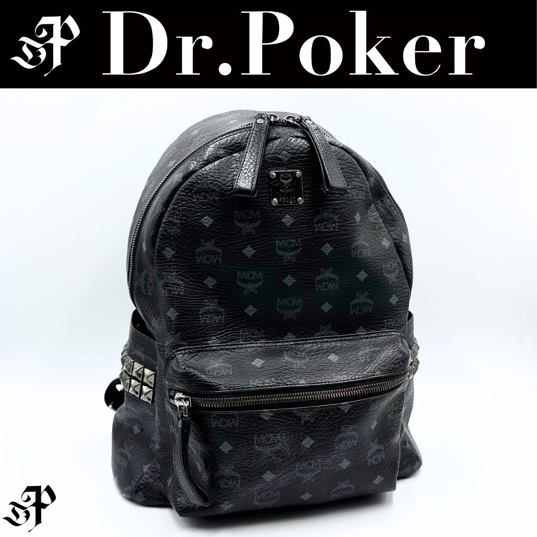 中古品】MCM ヴィセトス スタッズ レザー リュックサック - メルカリ