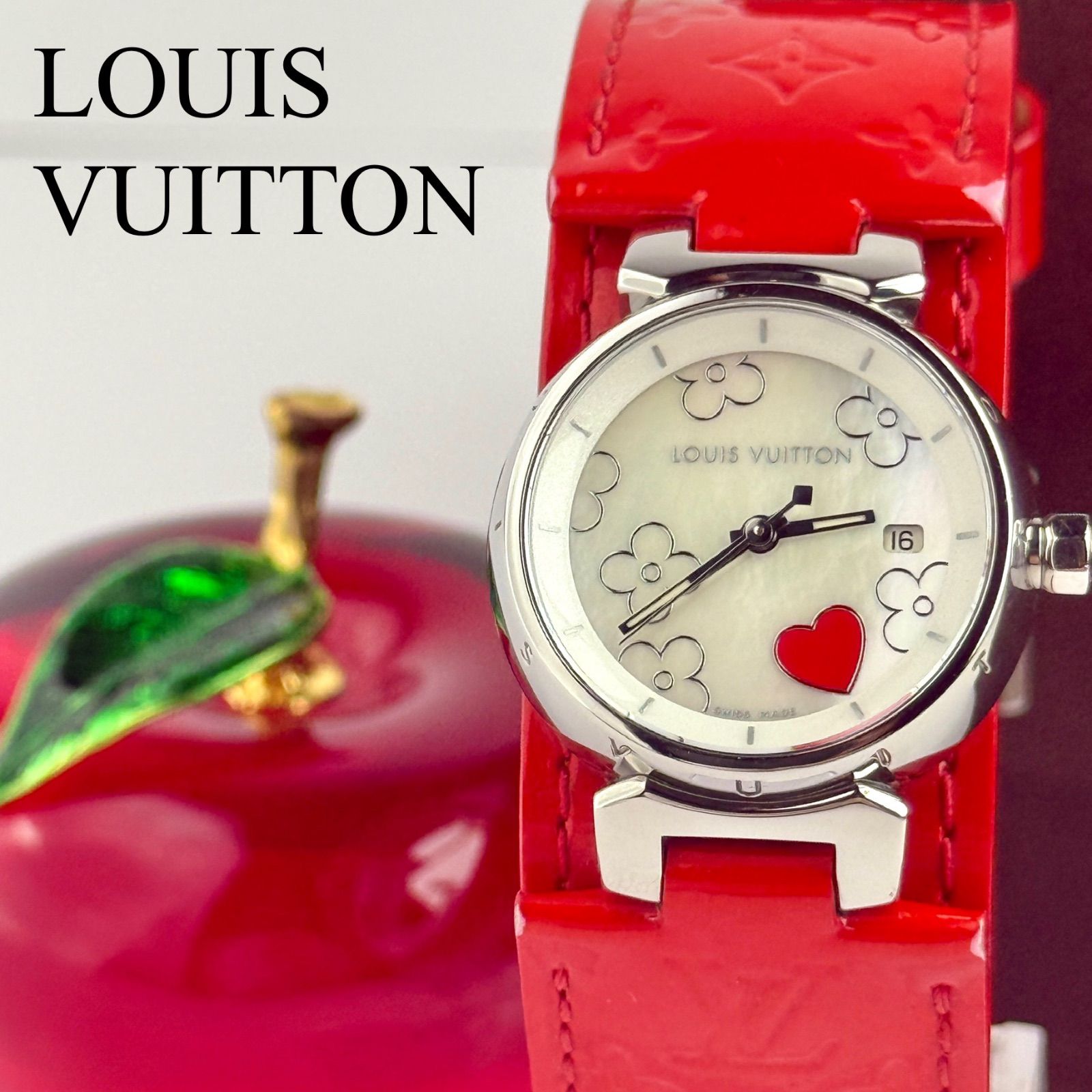 ルイヴィトン タンブール Q121A シェル 新品電池 レディース 腕時計745