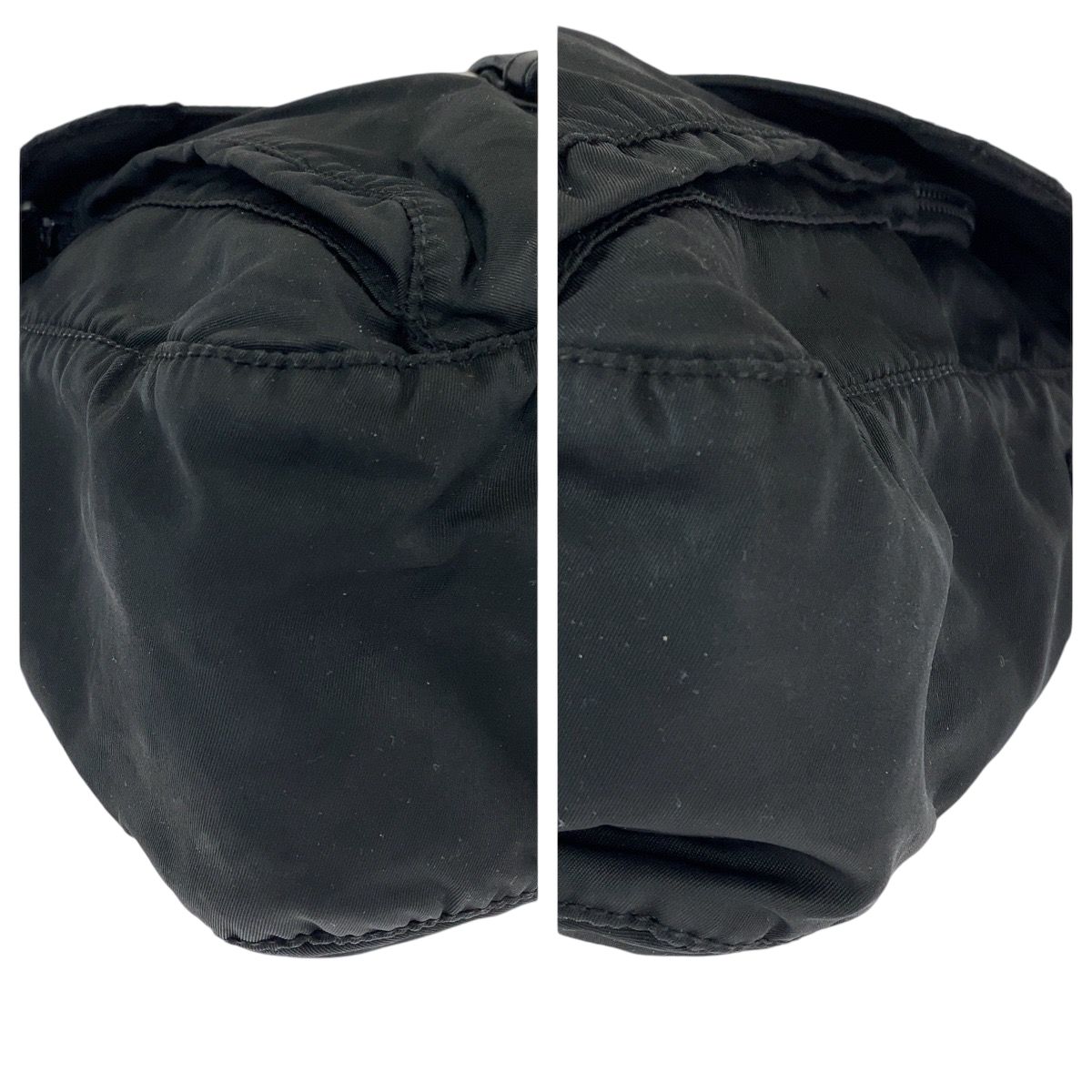 PRADA プラダ テスート 三角ロゴプレート ブラック 黒 シルバー金具