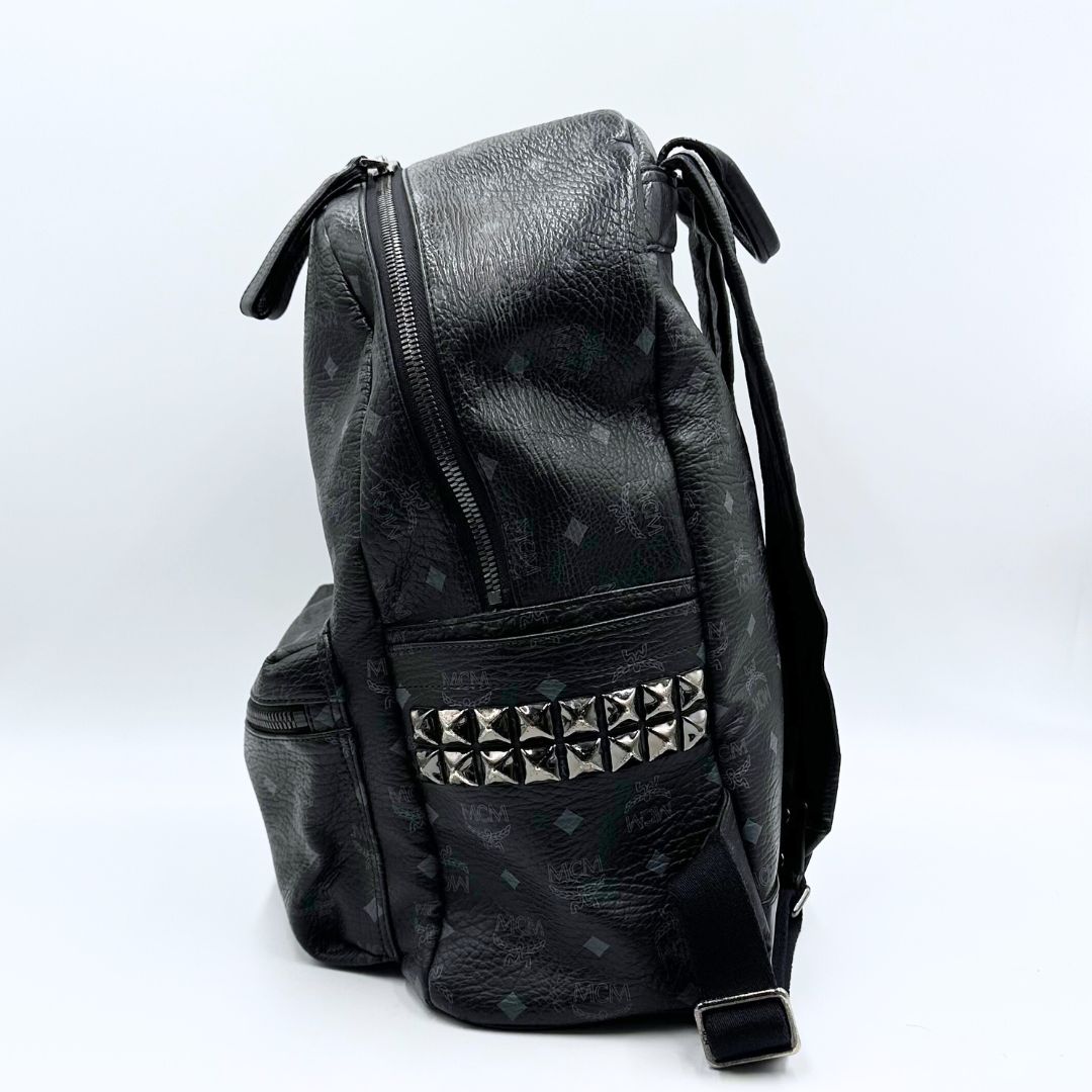 MCM エムシーエム バックパック リュック スタッズ ヴィセトス 黒 レザー MCM エムシーエム ヴィセトス スタッズ アウトライン付 バックパック