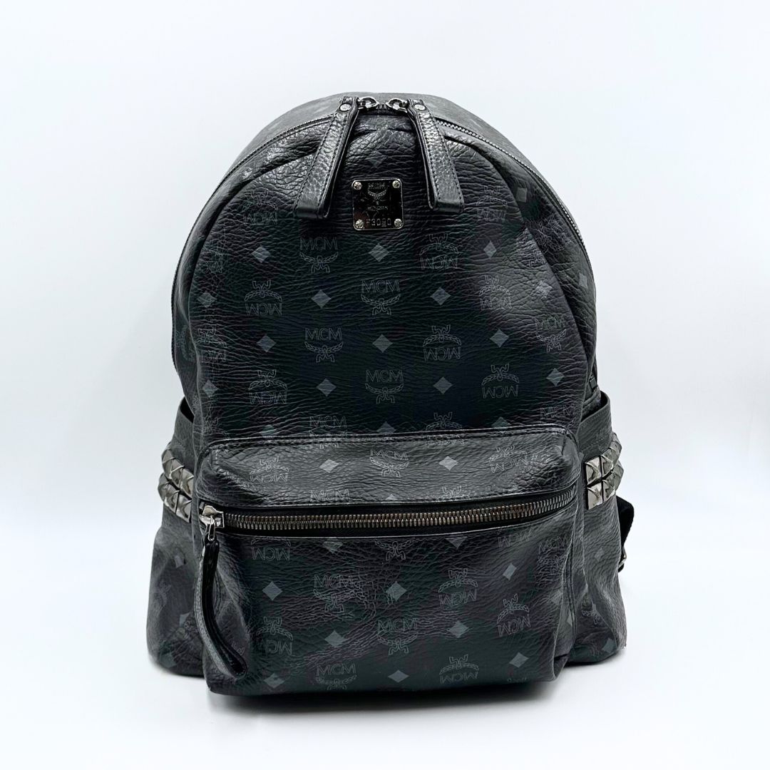 中古品】MCM ヴィセトス スタッズ レザー リュックサック - メルカリ