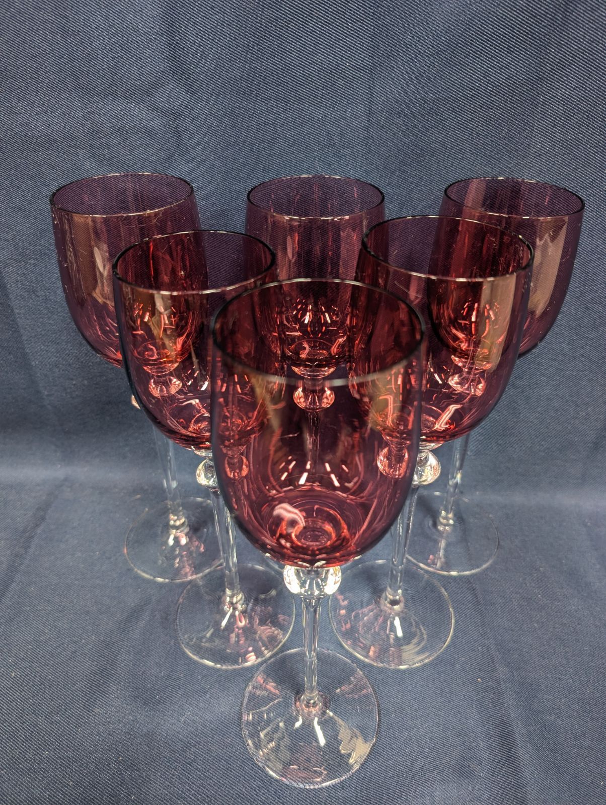 ベネチアングラス レッド ワイングラス6客セット - メルカリ