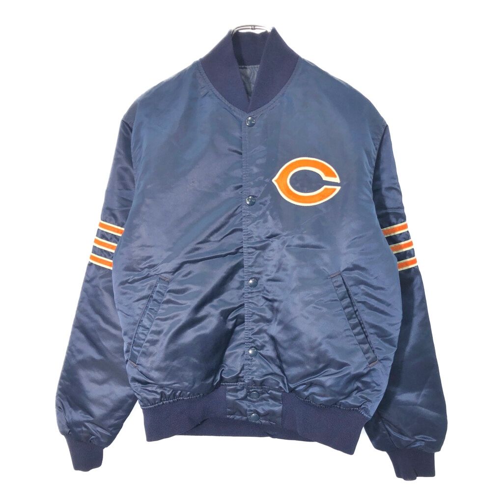 80年代 STARTER スターター NFL シカゴ ベアーズ ナイロン スタジアムジャケット プロチーム ネイビー メンズ M 古着 V 8711