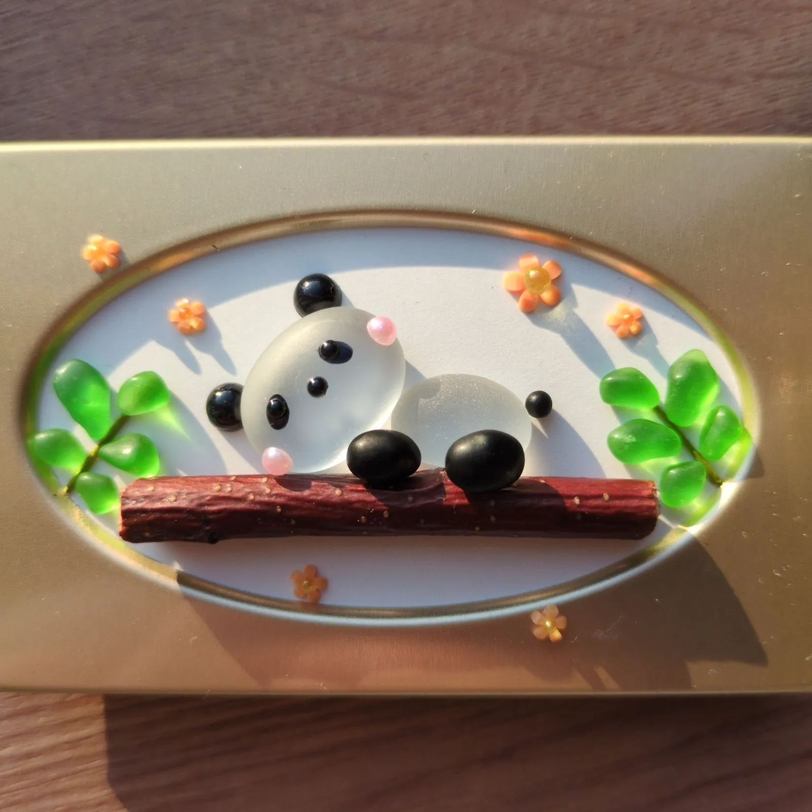 ＊満開の紫陽花 パンダちゃん＊シーグラスアート 満開の紫陽花 パンダちゃん＊シーグラスアート