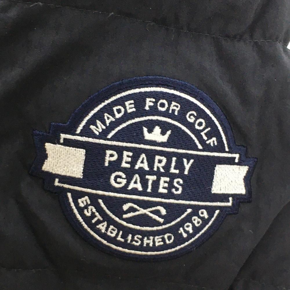 美品】パーリーゲイツ 4WAYダウンジャケット ネイビー 地模様 フード袖