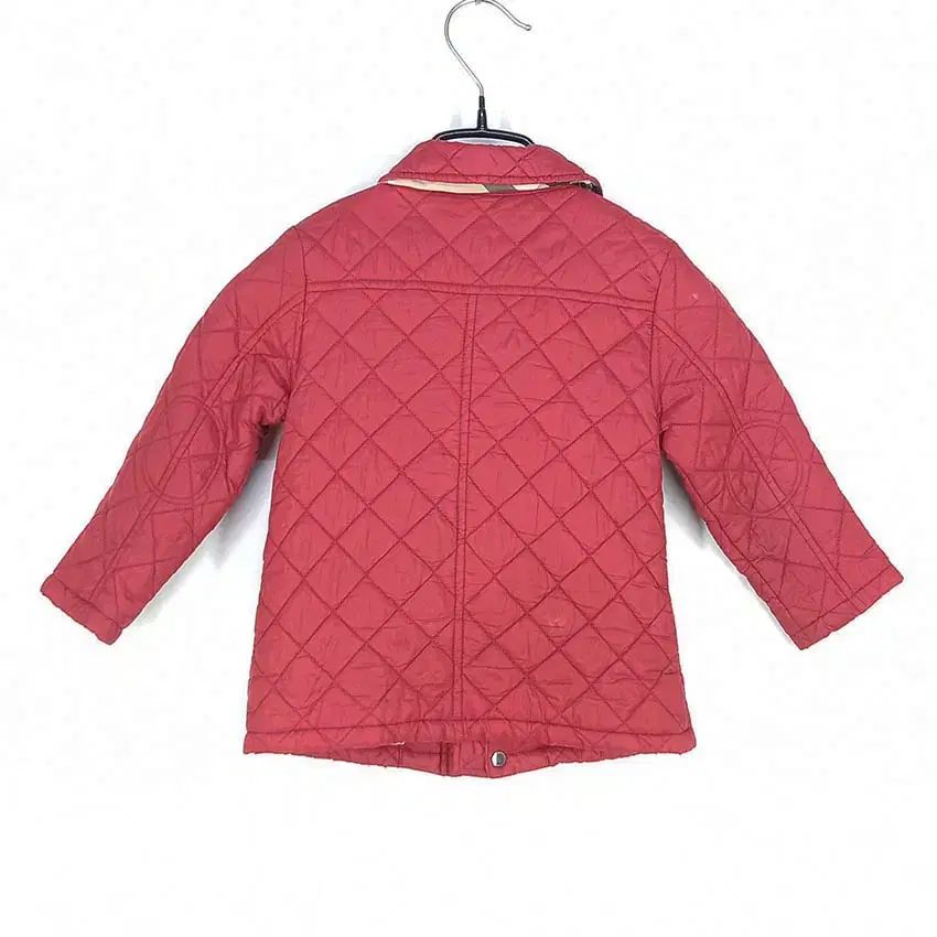 バーバリー キッズ キルティング ジップアップ ジャケット レッド 2Y