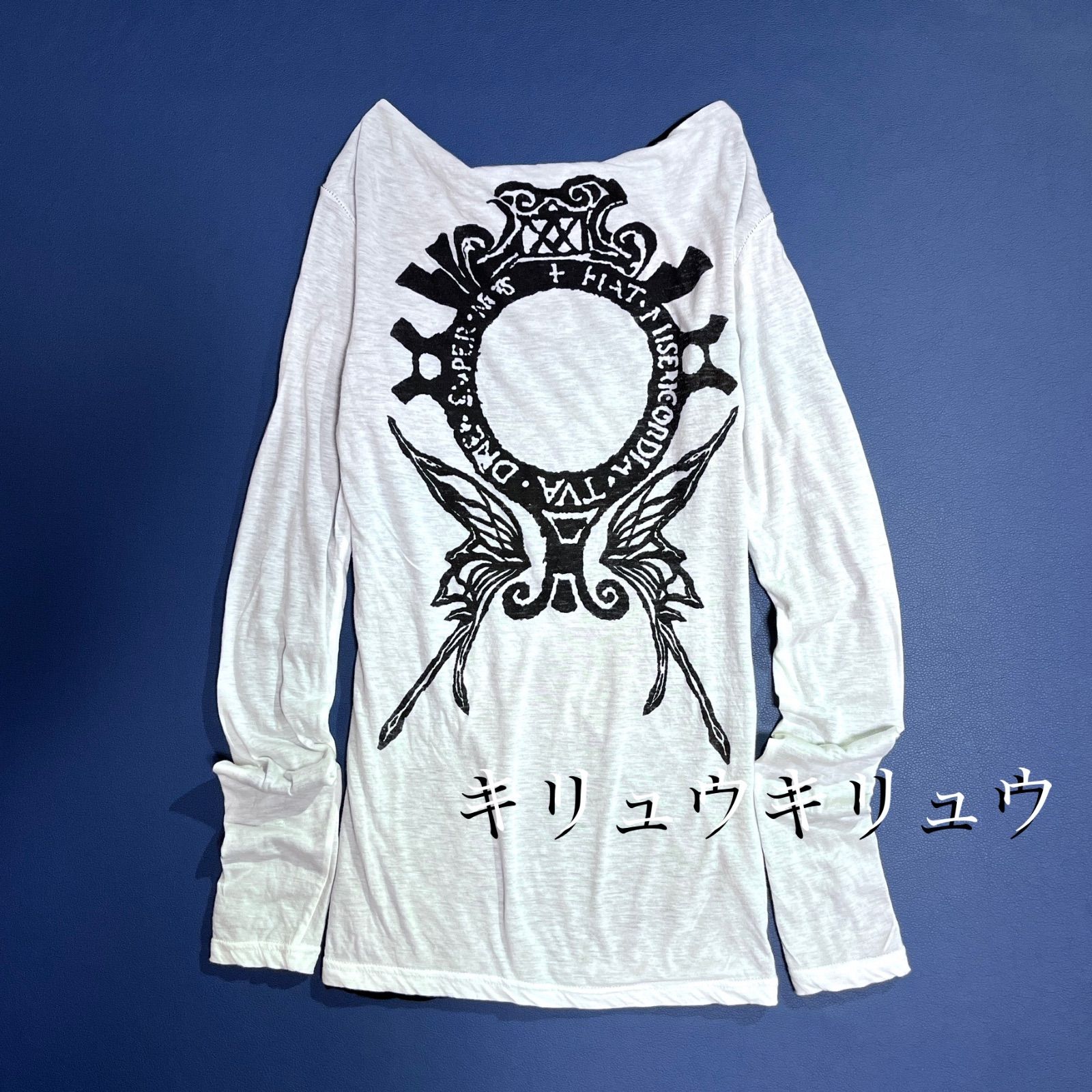 cZ 14 kiryuyrik キリュウキリュウ 2013 AW NCドレープネックリバーシブルカットソー カットソー 長袖 ロンT ロング Tシャツ 季柳 黒 白 ヨウジヤマモト Yohji Yamamoto