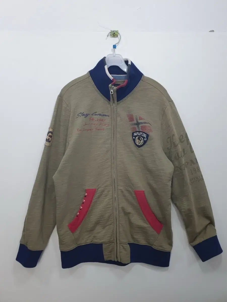 1216 ナッパPOPPY カーキ色 ジップアップ メンズ サイズ 100