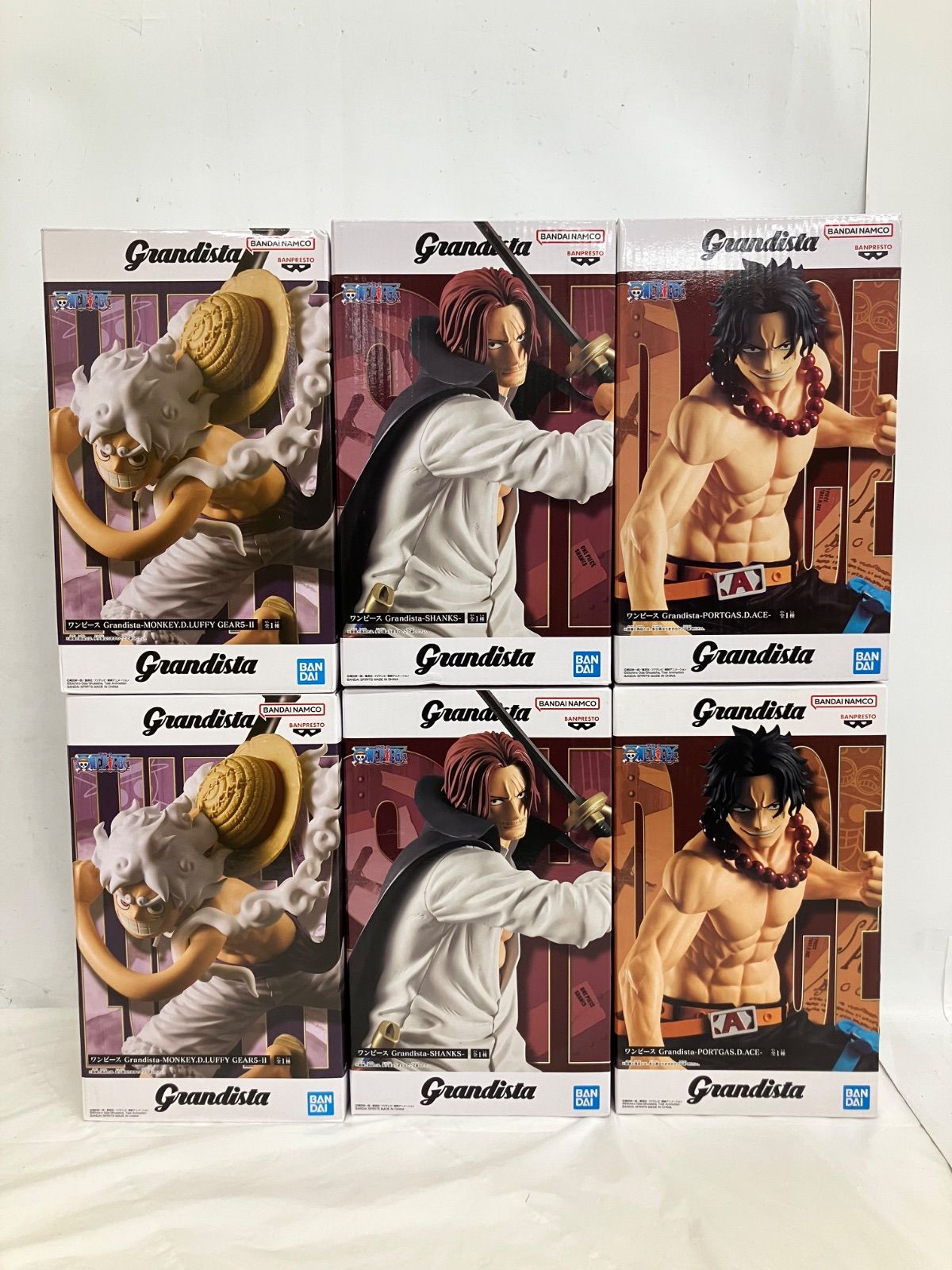 ワンピース Grandista シャンクス　白ひげ　エース　まとめ売り 未開封 ワンピース Grandista ルフィ シャンクス エース フィギュア