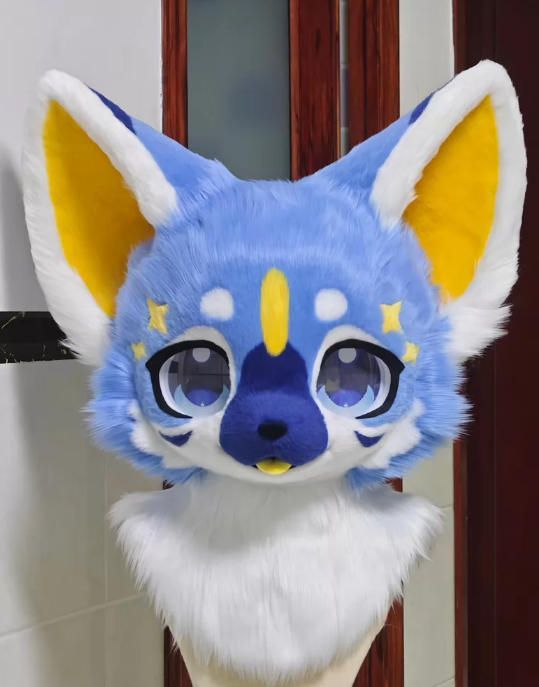 着ぐるみヘッド 猫 NO.474 水色 全頭ヘッド ケモノ ファースーツ ぬいぐるみ コスプレ コスチューム kigurumi