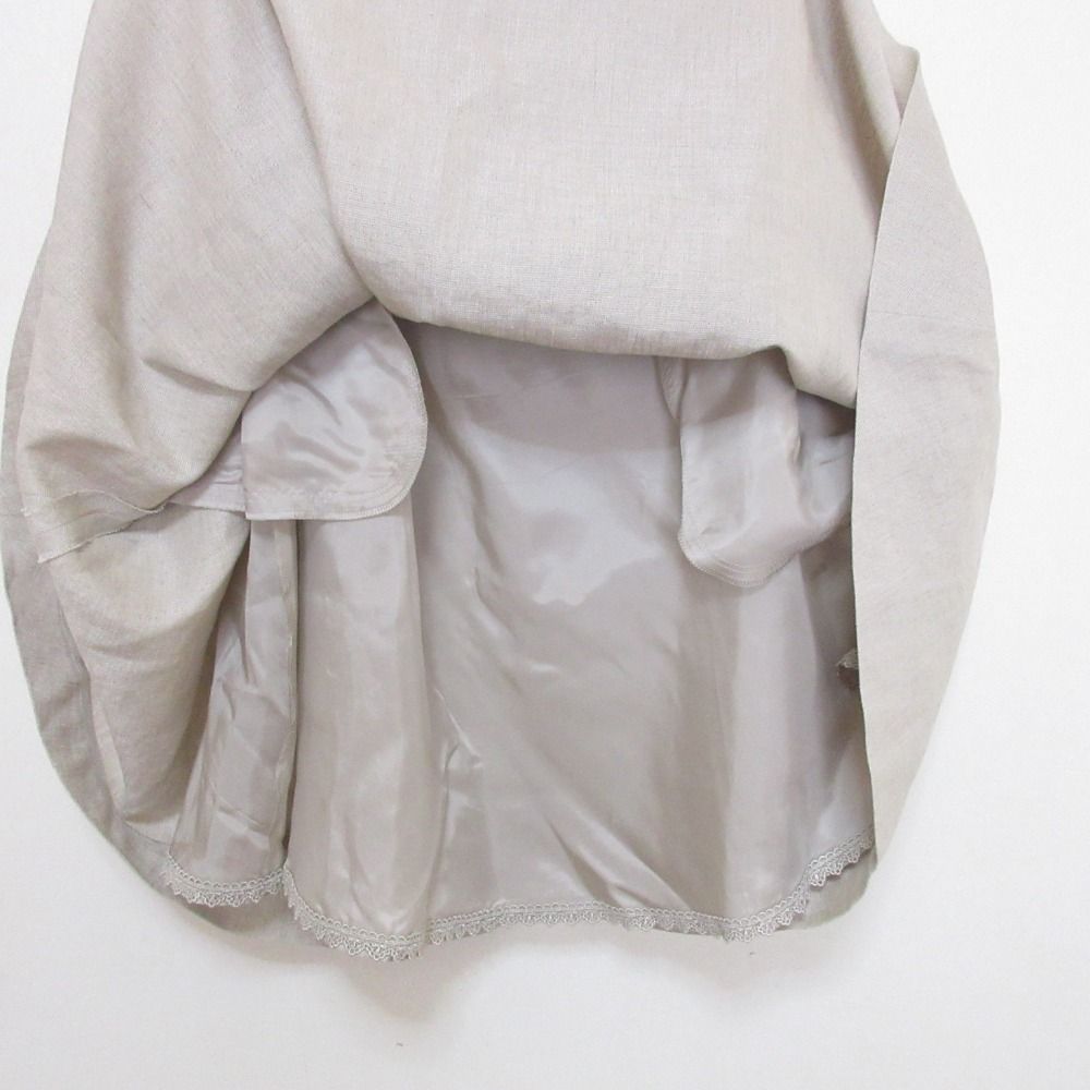 FOXEY/フォクシー スカート リネンクロス　ひざ丈 38 美品 FOXEY フォクシー リネンブレンド ひざ丈 フレア サイドボタン