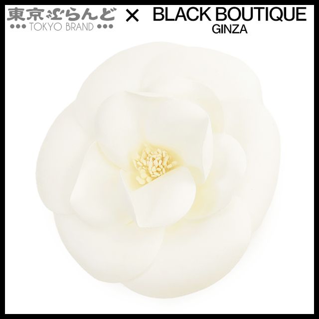 シャネル CHANEL カメリア コサージュ ホワイト 白 ナイロン ブローチ レディース