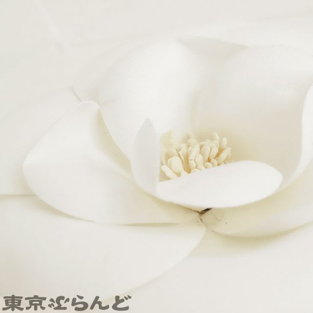 シャネル CHANEL カメリア コサージュ ホワイト 白 ナイロン ブローチ