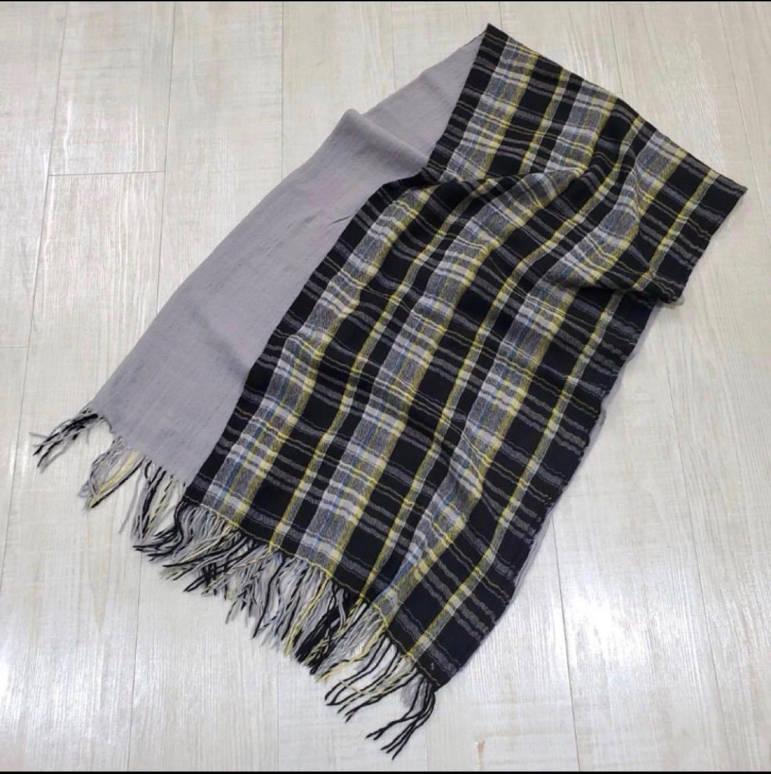 Y's ワイズ yohji yamamoto ヨウジ ヤマモト 二重 チェック ストール