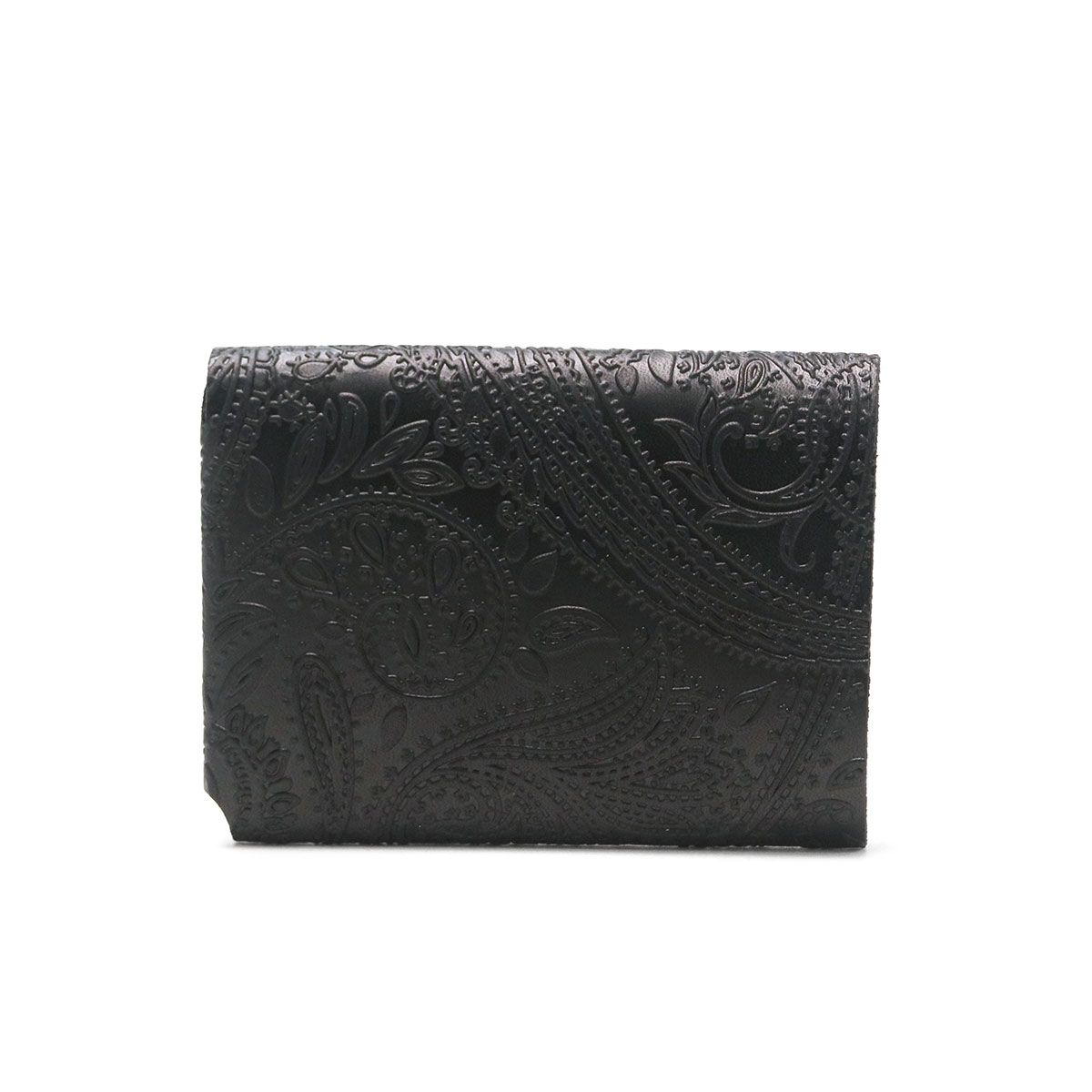 【未使用に近い】　所作　ショサ　CP2.5　ブラック　ペイズリー 所作（shosa） 財布 二つ折り メンズ レディース 牛革 cp2.5