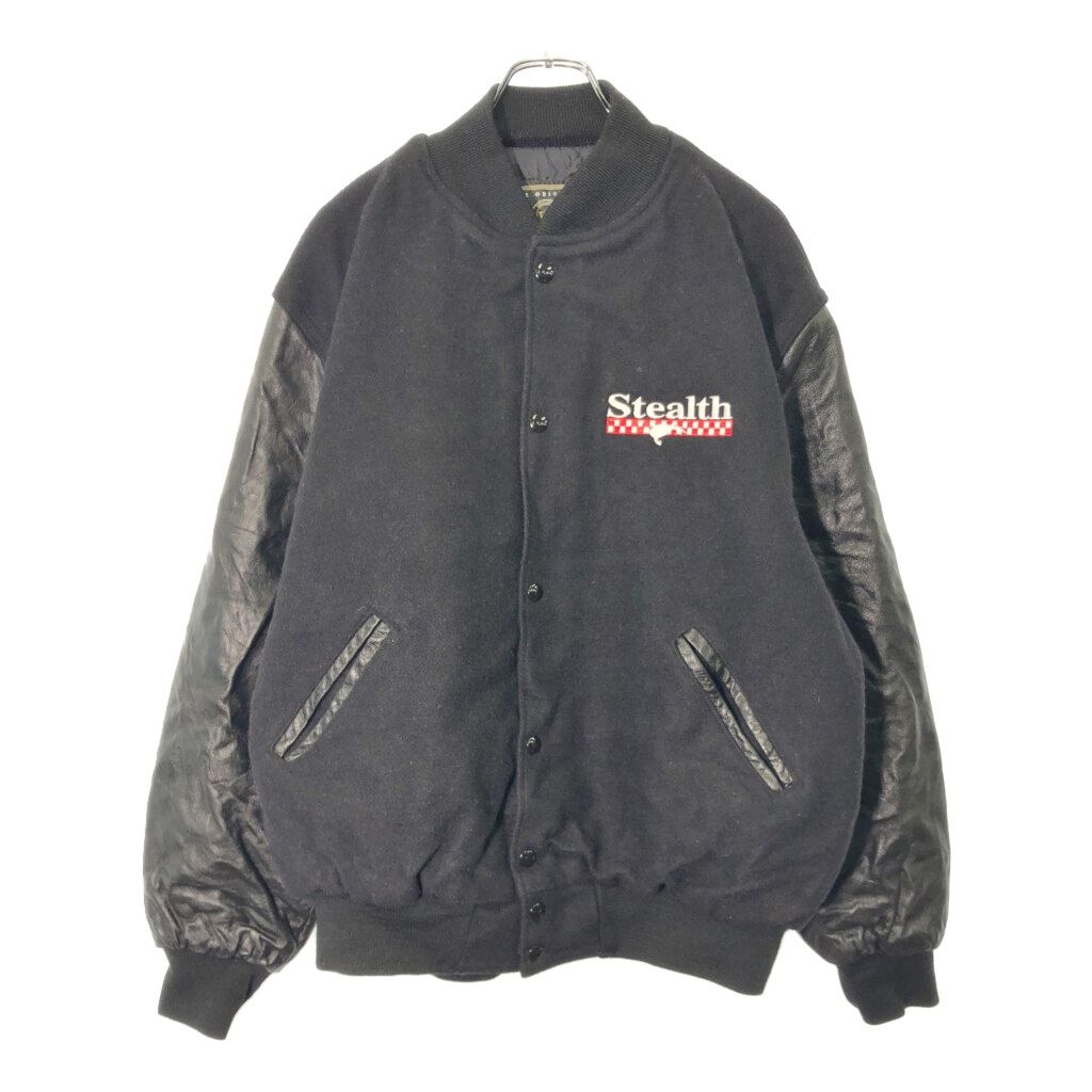 90年代 ホロウェイ ウール スタジアムジャケット ブラック メンズ XL 古着 V 8714