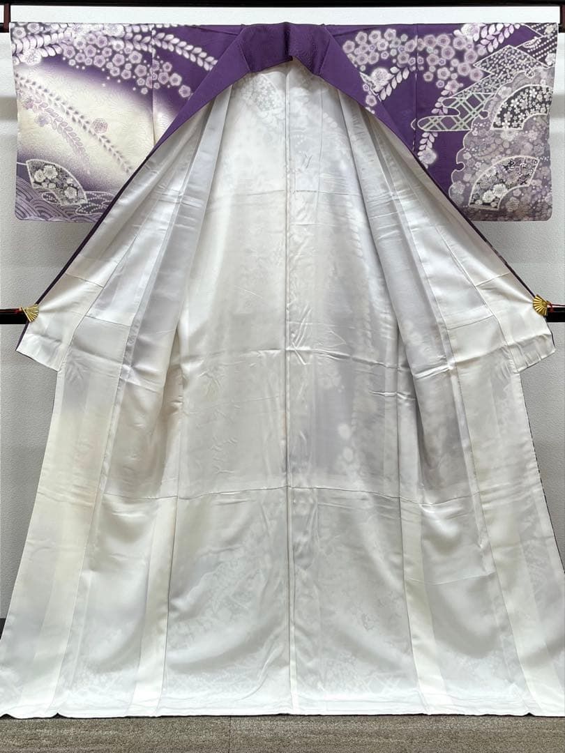 訪問着 辻ヶ花 雪輪 扇 紋意匠 正絹 躾糸付き A125 - メルカリ