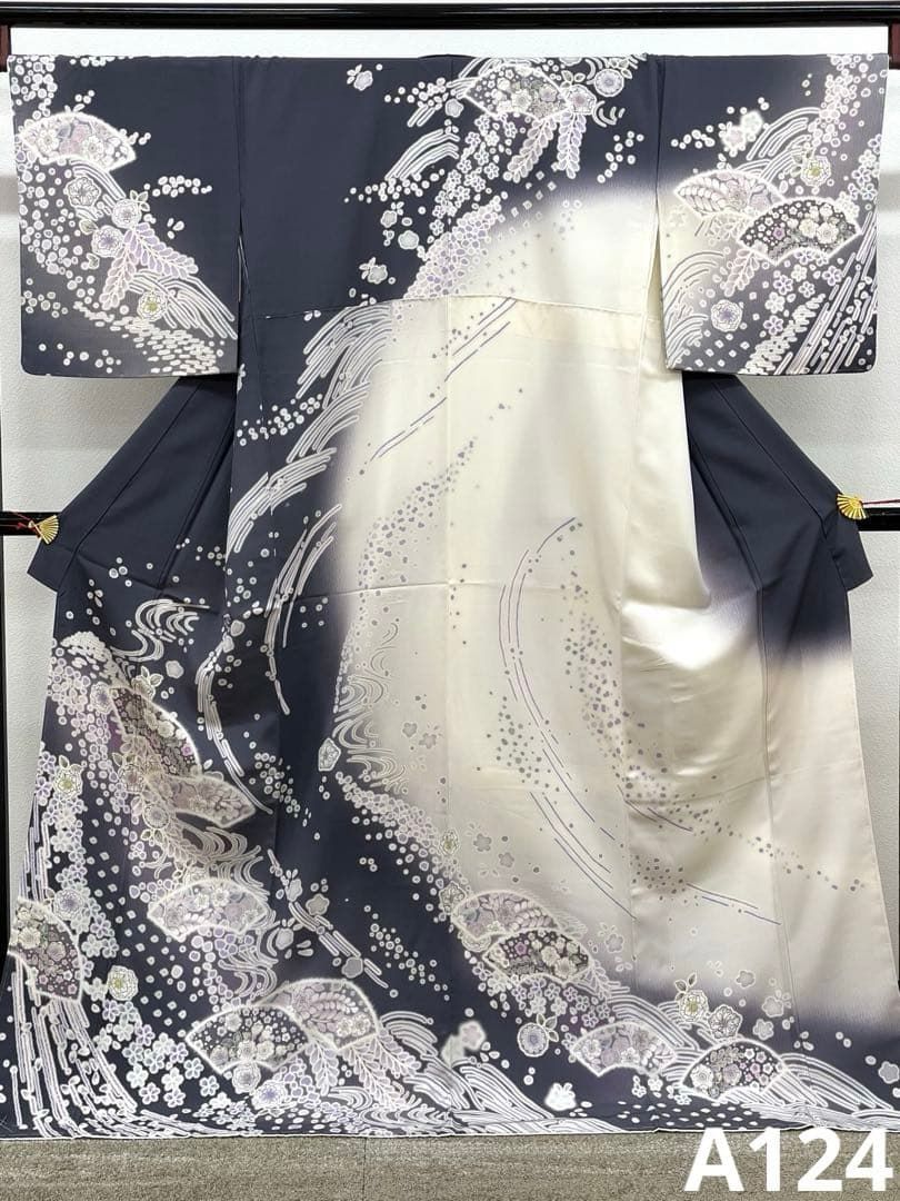 訪問着 辻ヶ花 扇 正絹 躾糸付き A124 - メルカリ