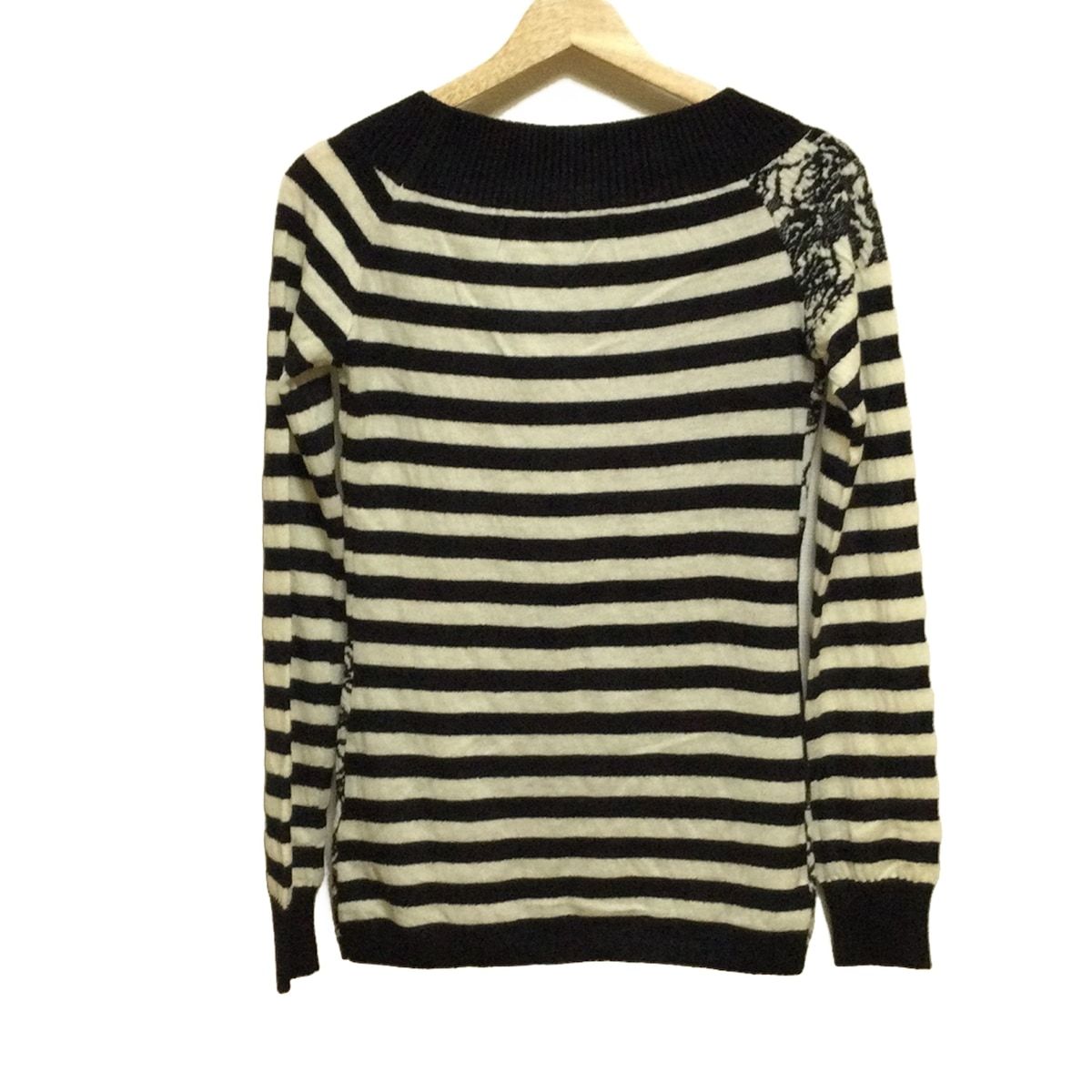 ERMANNO エルマノシェルビーノ 長袖カットソー サイズ42 L レディース - 黒×白 ニット