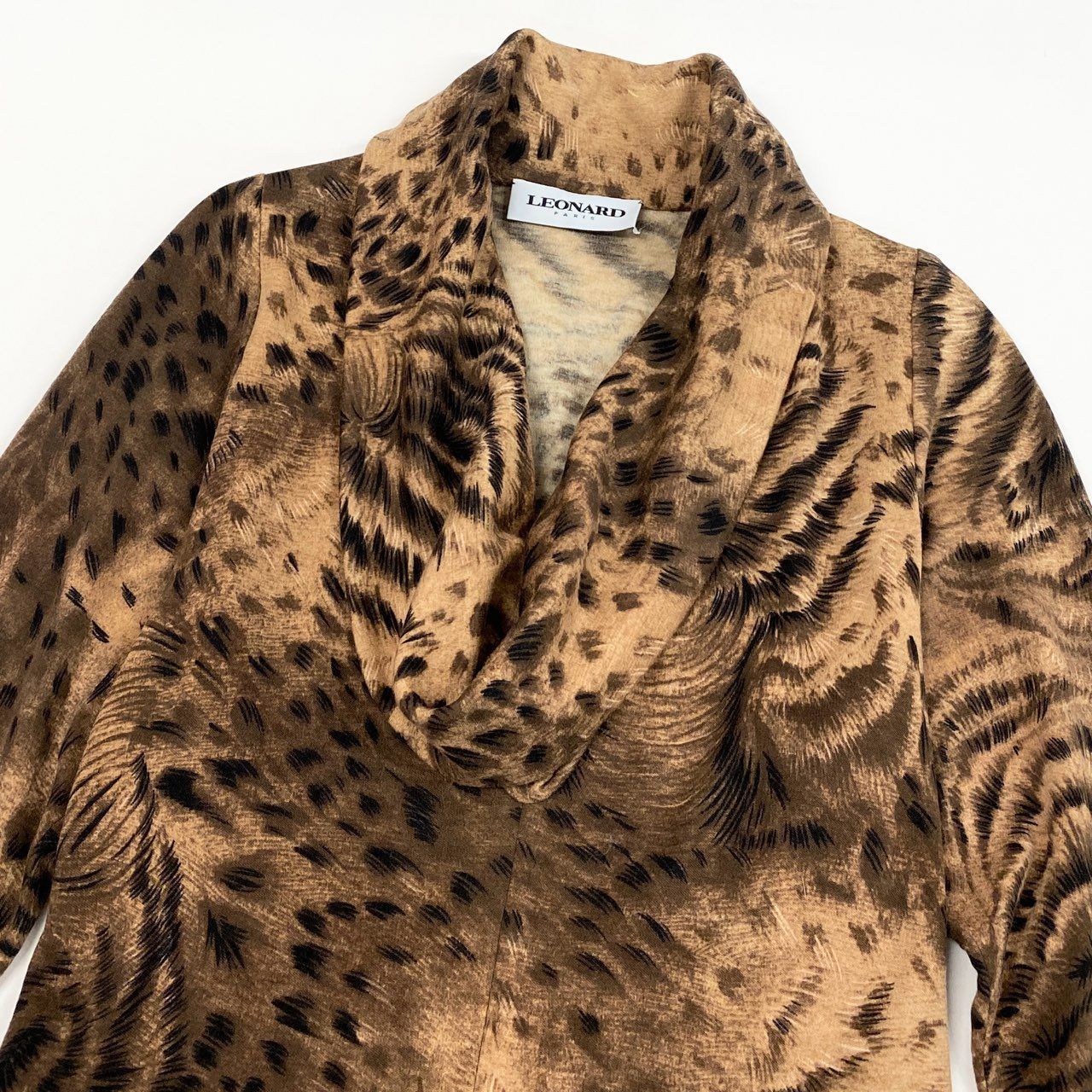 69L17 【美品】LEONARD レオナール 長袖ワンピース ロングワンピース