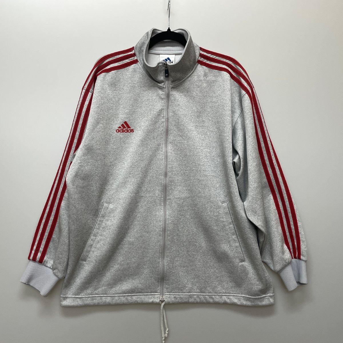 〇〇adidas アディダス メンズ 万国旗タグ ジャージ 上下セットアップ サイズO グレー