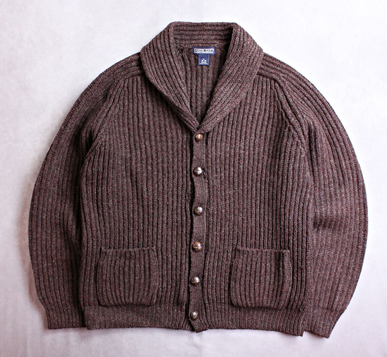 lands'end ランズエンド コットン カーディガン ニット XLサイズ 80～90年代ランズエンド LANDS'END コットン カーディガン USA製