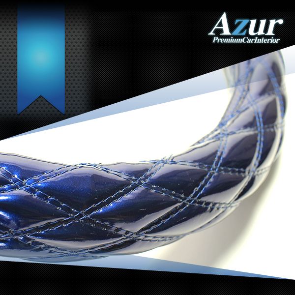 限定セール，安い ハンドルカバー エナメルネイビー Mサイズ ステアリングカバー 日本製 ドレスアップ Azur【xs54d24a-m-40001】 開封済 未使用品 【VS-ONE】 ステアリング・ハンドル関連用品