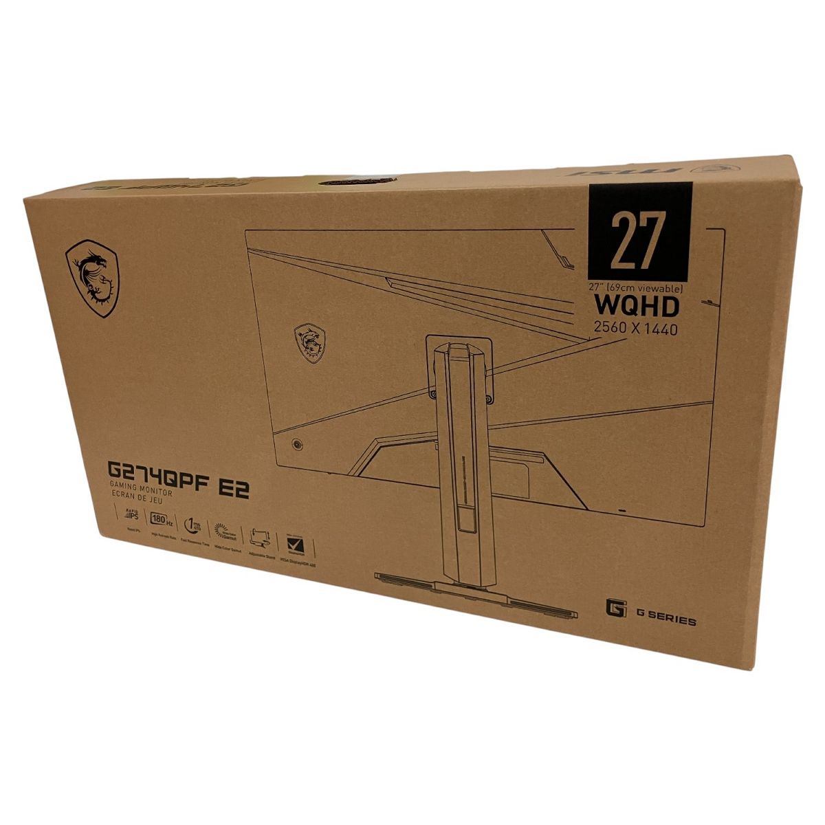 MSI G 274 QPF E 2 27型ゲーミングモニター WQHD 180 Hz 1 ms IPSパネル