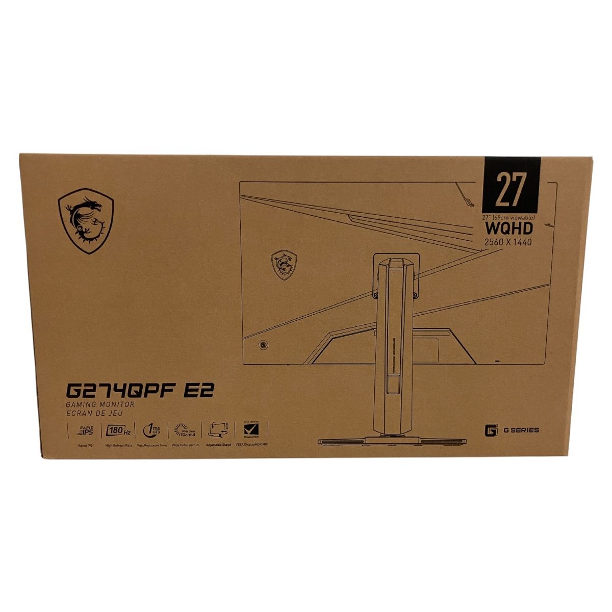MSI G 274 QPF E 2 27型ゲーミングモニター WQHD 180 Hz 1 ms IPSパネル
