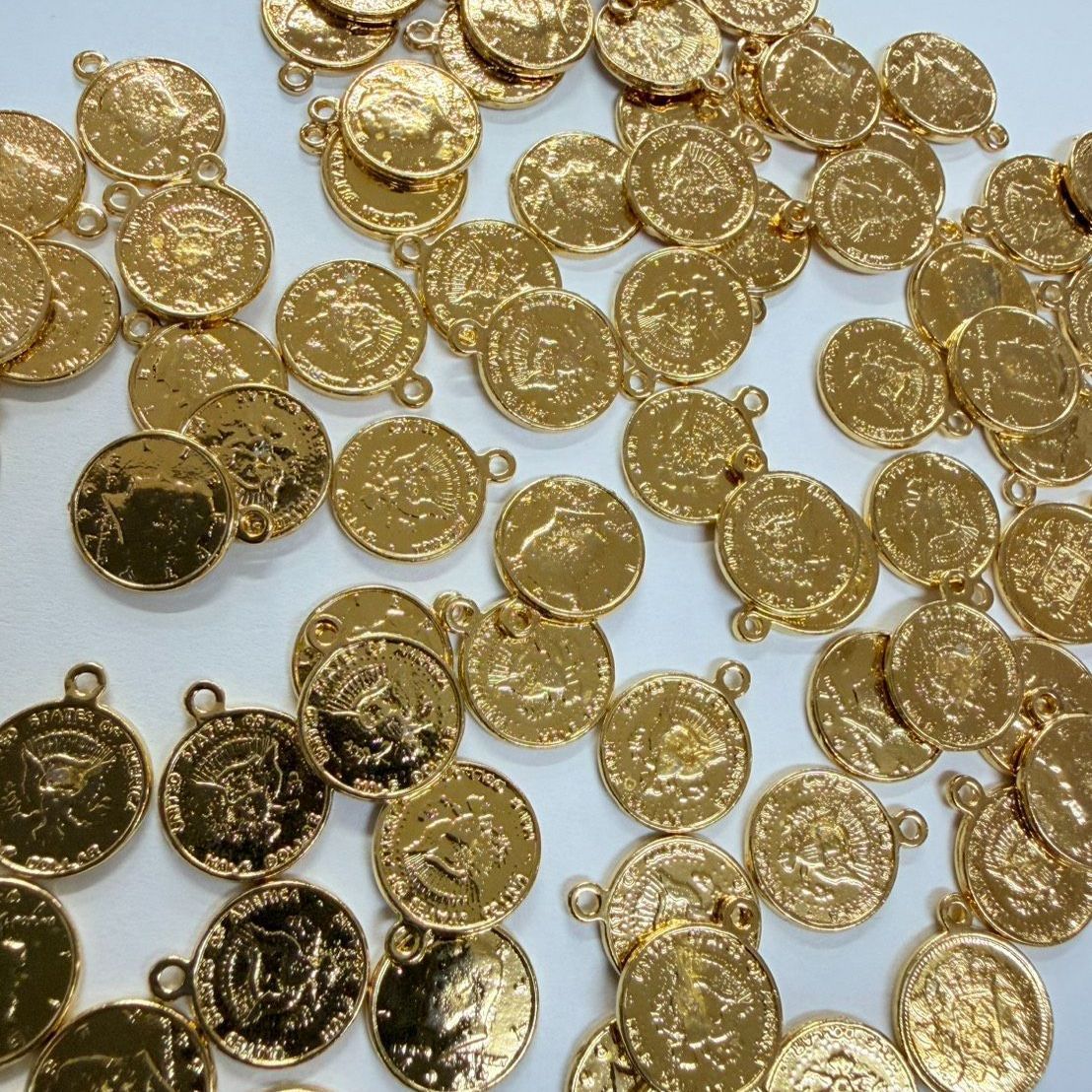 コインチャーム 金属 モチーフ 10ｍｍ 10個入り メタル ゴールド アクセサリー 手芸 ハンドメイド 材料