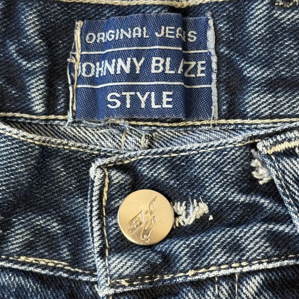 Johnny Blaze ジョニーブレイズ デニムペインターパンツ 炎 ロゴ刺繍