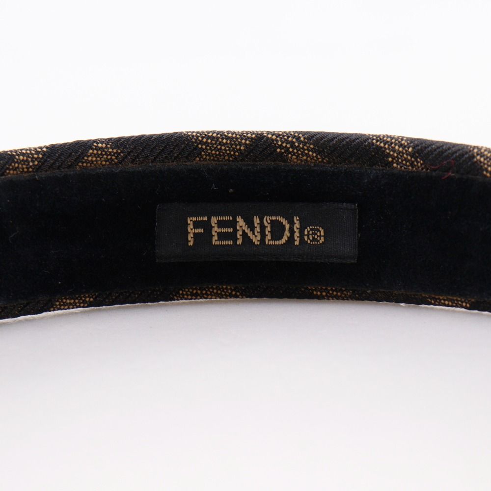  FENDI フェンディ カチューシャ ズッカ ナイロンキャンバス 茶 レディース その他 その他 アクセサリー