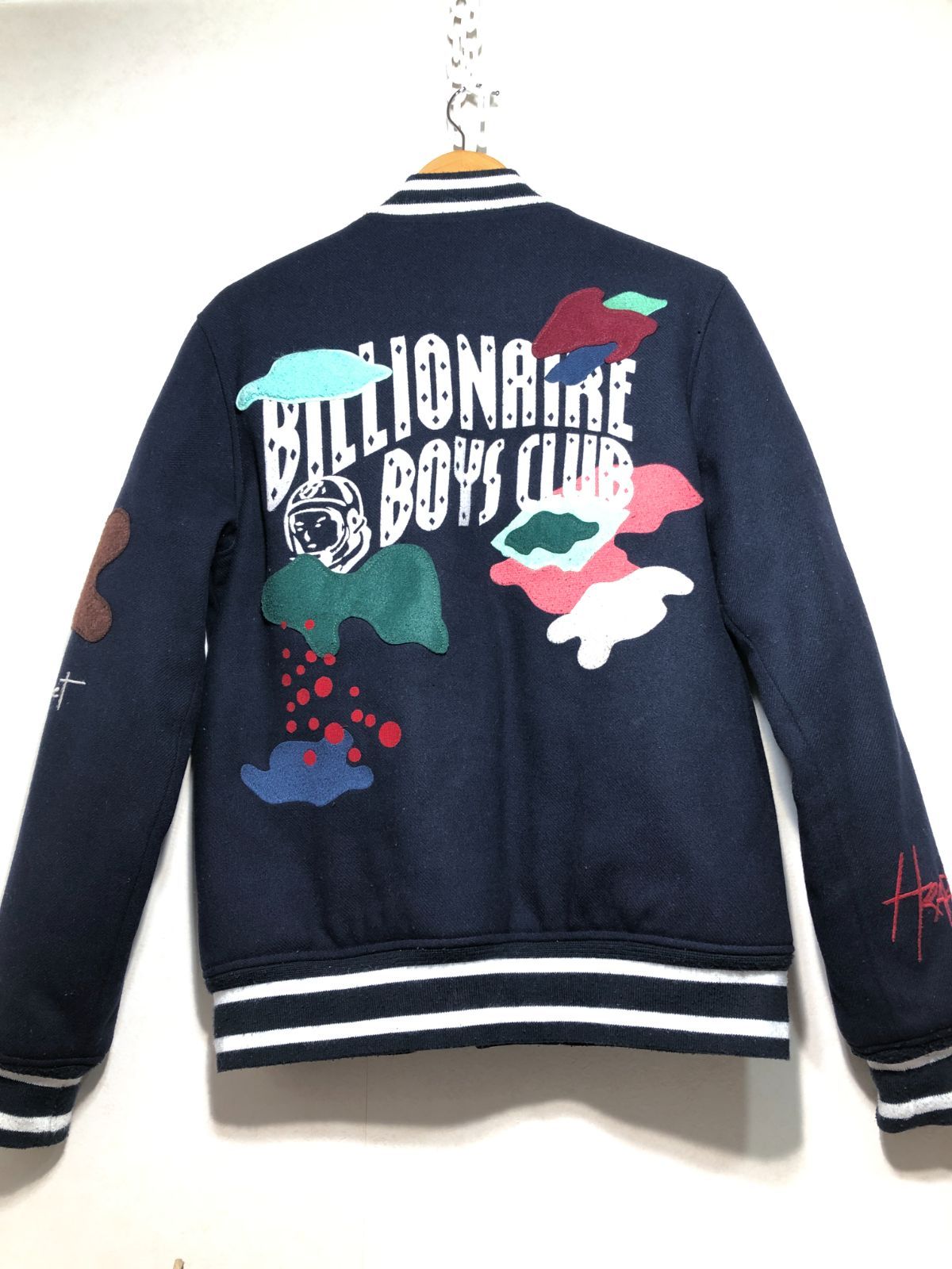 032171 BILLIONAIRE BOYS CLUB ウール スタジャン M ネイビー