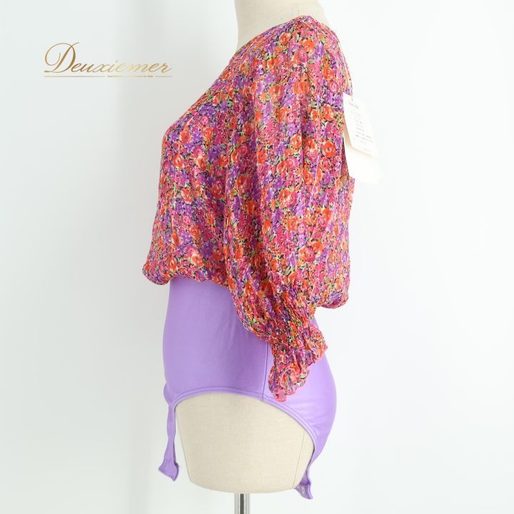 チャコット 花柄オフショルダーダンス衣装 Sサイズ チャコット 花柄