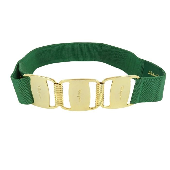  Salvatore Ferragamo サルヴァトーレフェラガモ ヴァラ ベルト グリーン イタリア製 rk 9929 ベルト 小物