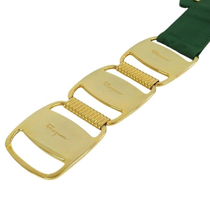 Salvatore Ferragamo サルヴァトーレフェラガモ ヴァラ ベルト グリーン イタリア製 rk 9929