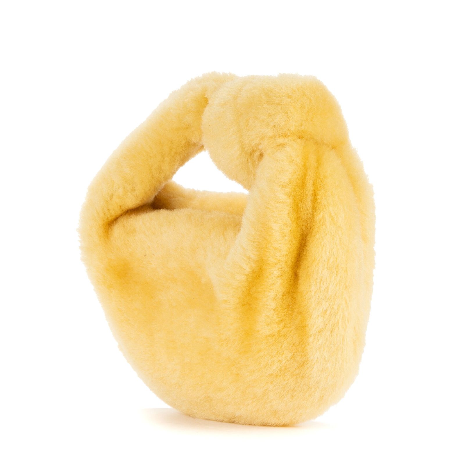 BOTTEGA VENETA ボッテガヴェネタミニジョディノットホーボー黄色シアリングウールA